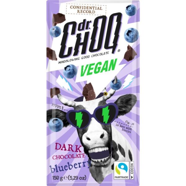 DR. CHOQ - VEGÁN ÉTCSOKOLÁDÉ TÁBLA ÁFONYÁVAL 150G