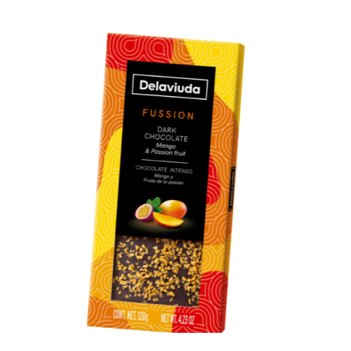 Delaviuda Étcsokoládé tábla Mangóval és Passiógyümölccsel 120g